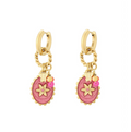 Pink stardust oorbellen