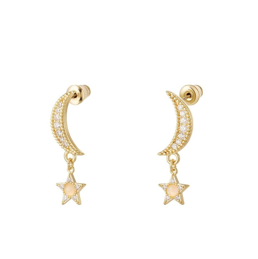Moon star oorbellen