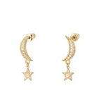 Moon star oorbellen