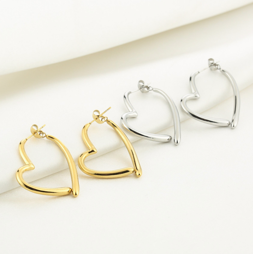 Vallend hart oorbellen