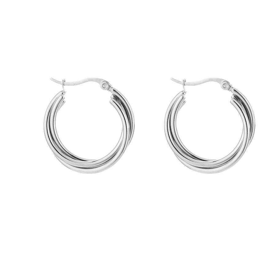 Twisted hoops— Zilver