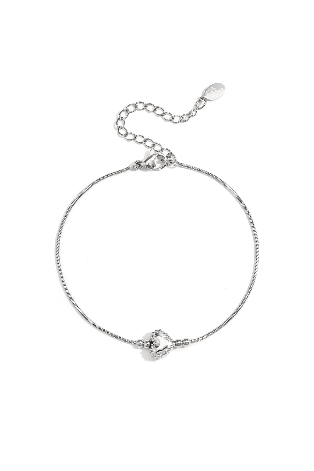 Minimalistische armband met versierd hartje