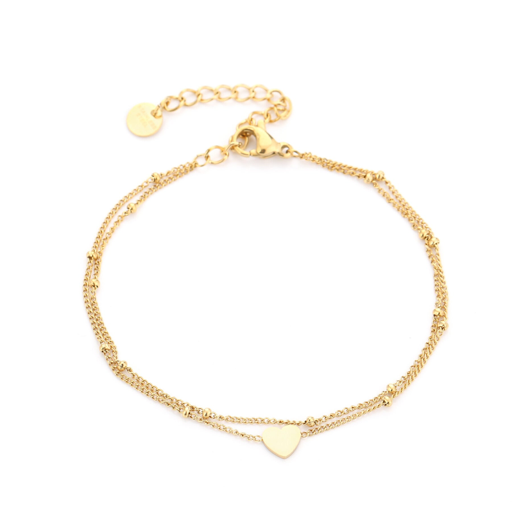 Dubbele armband hartje