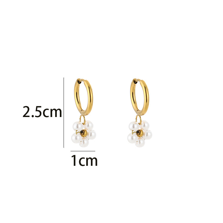 Parel bloem oorbellen